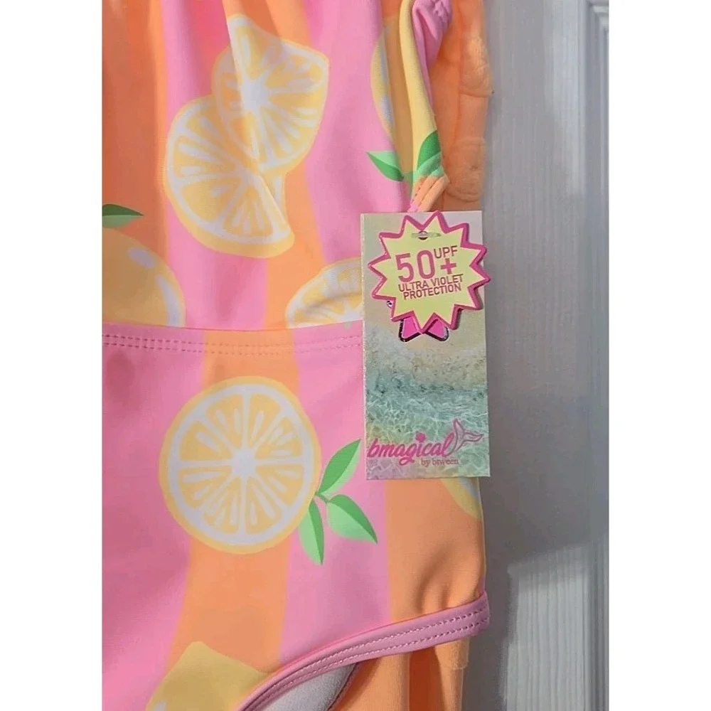 Bmagical Girls 2 Piece Bathing Suit & One Piece Ramper‎ Set Size 5